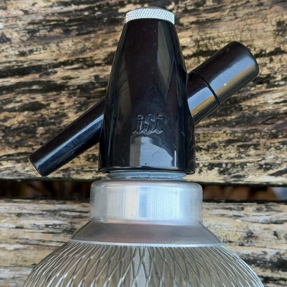 Vintage 1960’s ISI Classic Heimsyphon Soda Seltzer Siphon with Mesh Cover M8